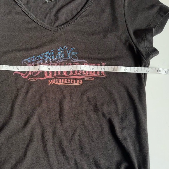 Harley-Davidson Black Graphic Women's Top Embellished - Picture 5 of 8